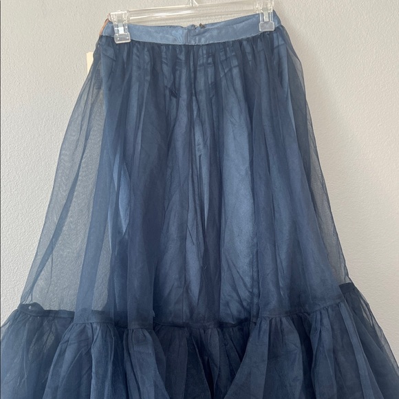 Mia Joy Women’s XS Chic Midnight Blue Tulle Long Skirt Grunge Whimsigoth Fairy - Picture 2 of 6
